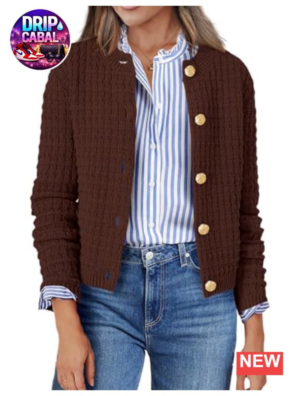 Zeagoo Women's Long Sleeve Knit Cardigan Sweater Open Front Button